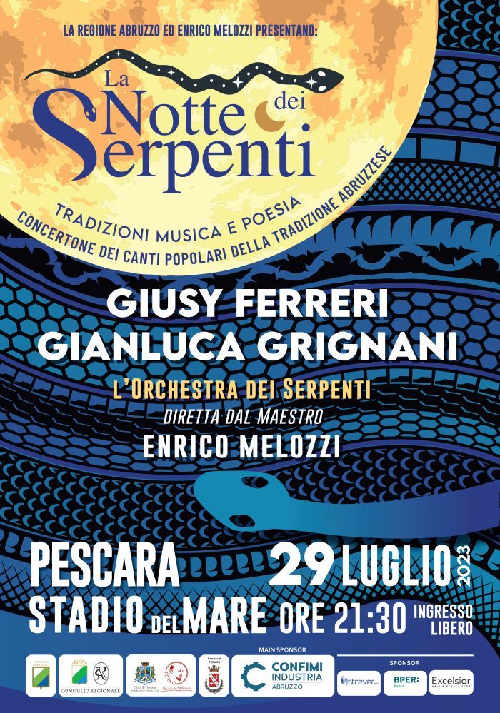 Questa sera su RAI 1 la prima edizione de LA NOTTE DEI SERPENTI, il concertone ideato e diretto dal Maestro ENRICO MELOZZI