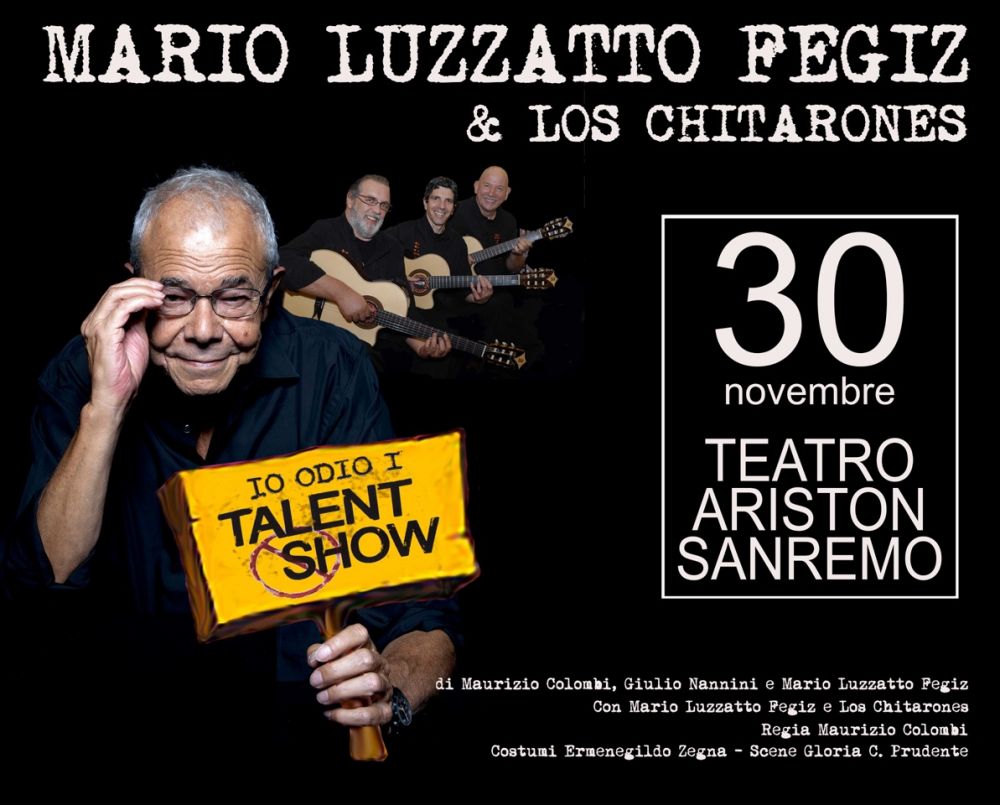 MARIO LUZZATO FEGIZ MATTATORE A TEATRO CON IL DISSACRANTE "IO ODIO I TALENT SHOW" 