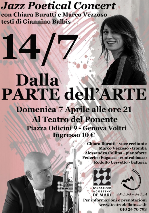 MARCO VEZZOSO con CHIARA BURATTI presentano lo spettacolo “14/7 DALLA PARTE DELL’ARTE”