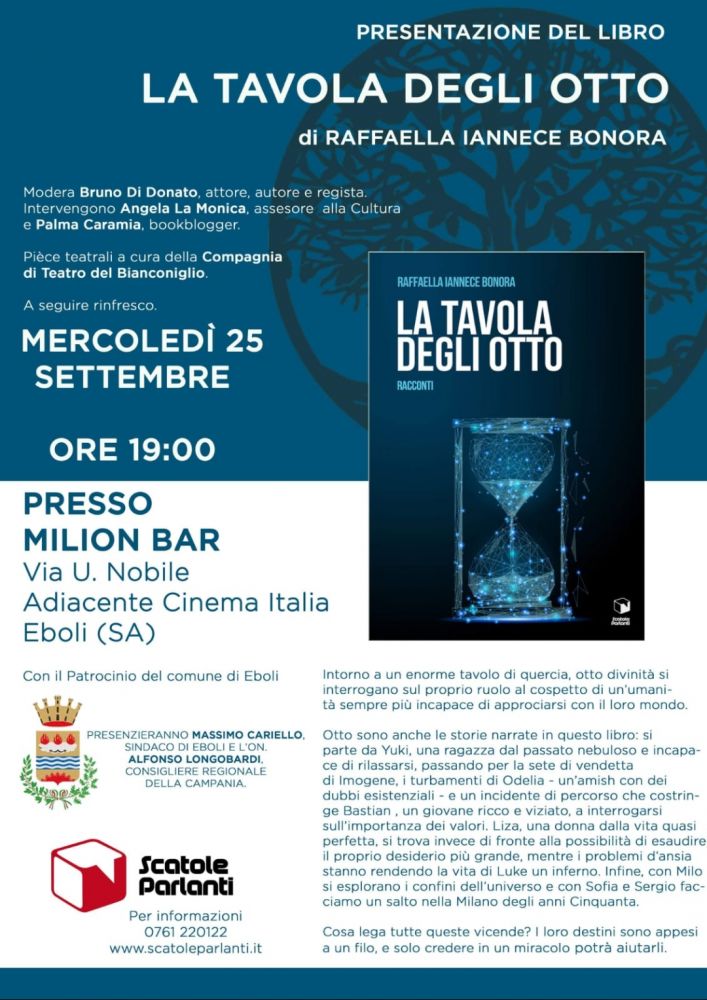 "LA TAVOLA DEGLI OTTO" ESORDIO LETTERARIO DI RAFFAELLA IANNECE BONORA