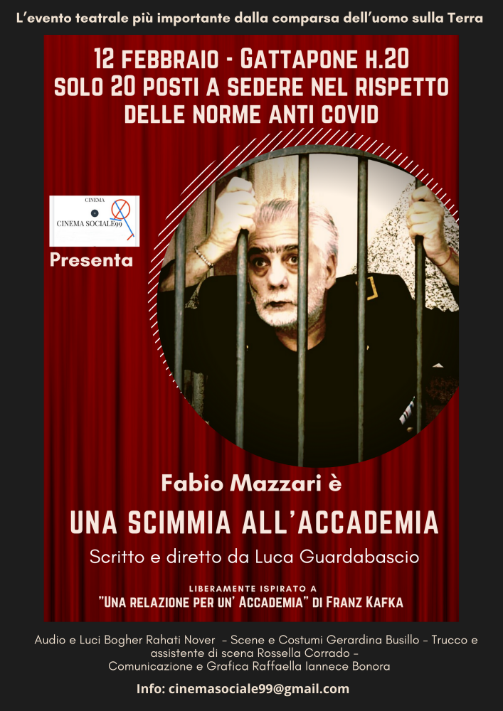 “UNA SCIMMIA ALL’ACCADEMIA” A TEATRO