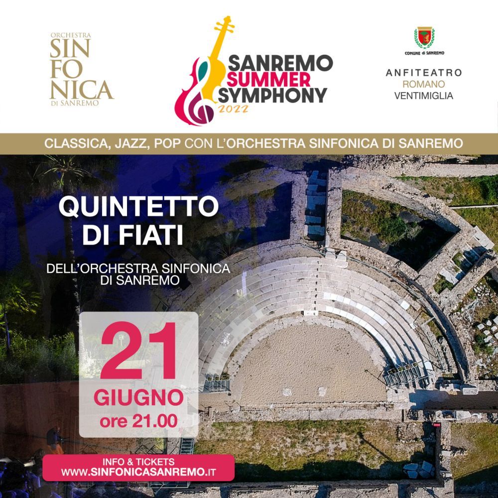 ORCHESTRA SINFONICA DI SANREMO - Al Teatro Ariston di Sanremo, all’interno della rassegna “Sanremo Summer Symphony 2022”, i live di UTE LEMPER (21 luglio ore 21.30) e di FABRIZIO BOSSO (18 agosto ore 21.30) 