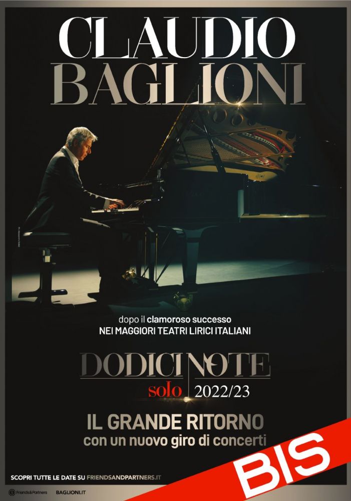 BAGLIONI - “DODICI NOTE SOLO BIS“ RADDOPPIA A TEATRO