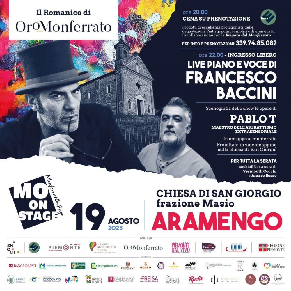 Prosegue l8 edizione della rassegna MONFERRATO ON STAGE  fino al 10 settembre altri 4 eventi tra enogastronomia e musica alla scoperta del territorio del Monferrato