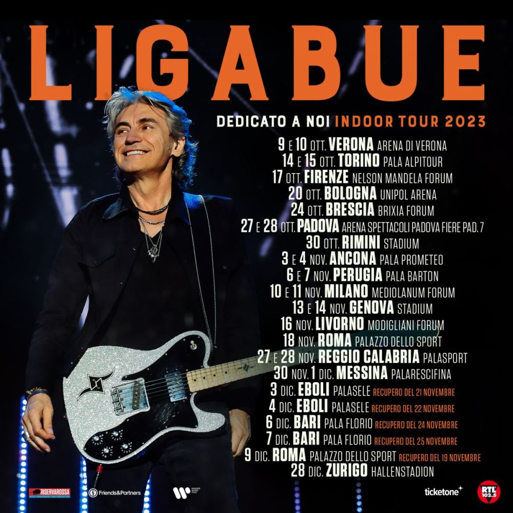 LUCIANO LIGABUE - 31 dicembre ad ALGHERO protagonista del CAP D’ANY 2023-2024