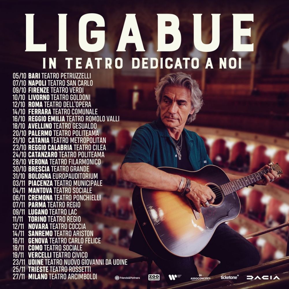 Il LIGA torna in teatro... con “LIGABUE IN TEATRO - DEDICATO A NOI”: al via l'1 ottobre dalla sua Correggio